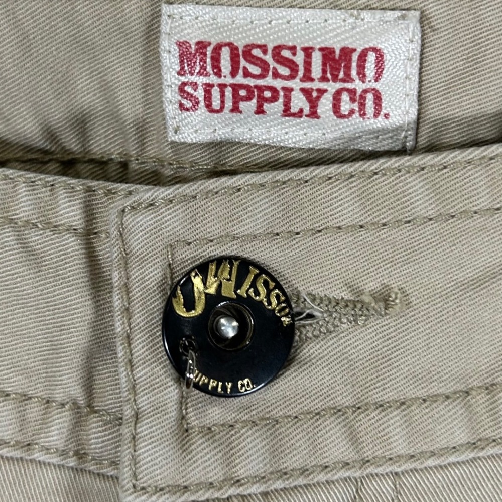 Mossimo Supply Co Womens Khaki Tan Straight Leg Cargo Pants Size 17 Zip Pockets - Picture 4 of 10